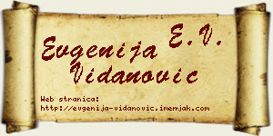 Evgenija Vidanović vizit kartica